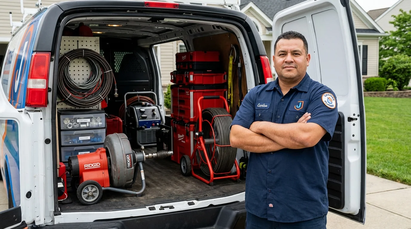 Professional drain cleaning equipment and Johns Plumbing LLC plumber in Wyoming